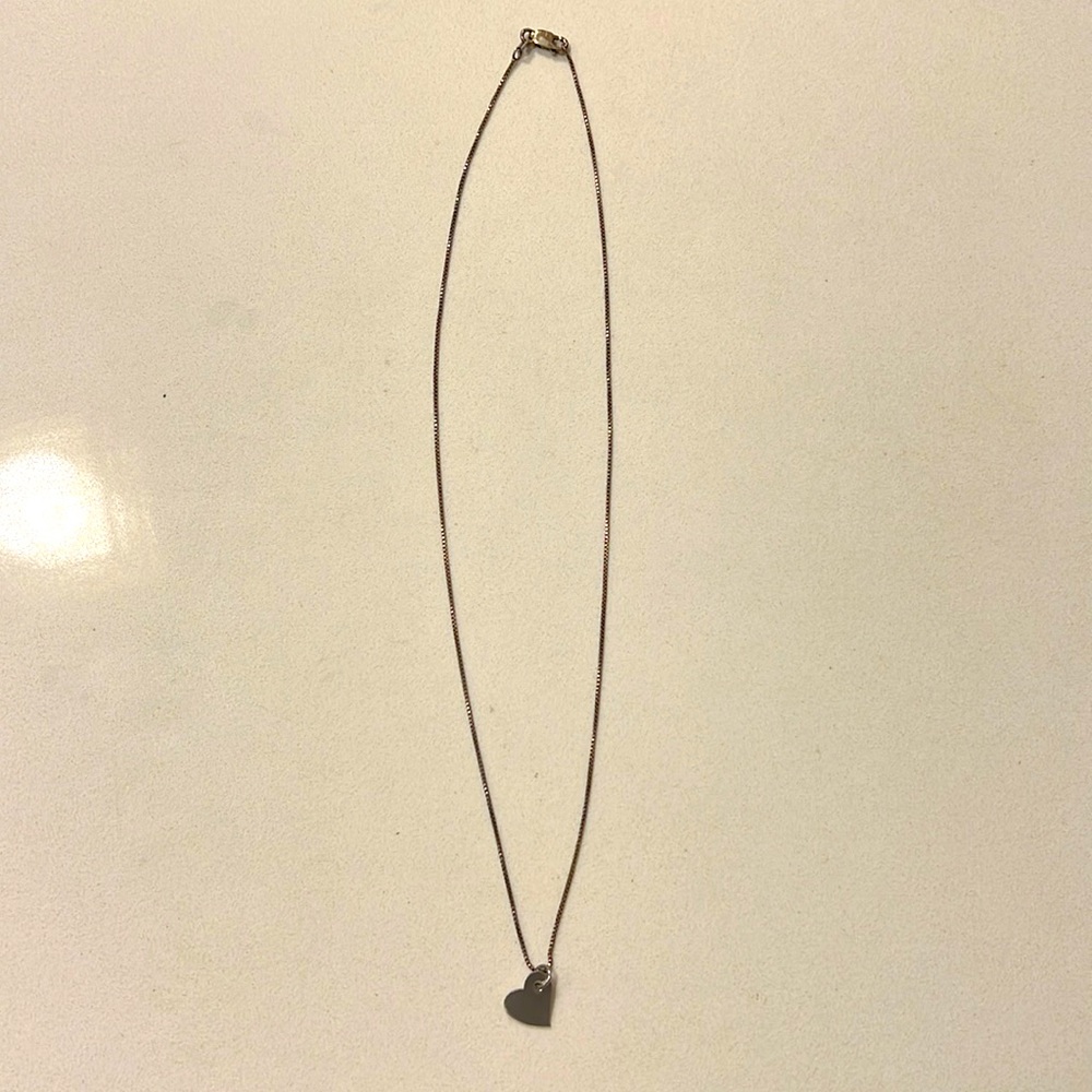 Simple Dainty Silver Heart Necklace